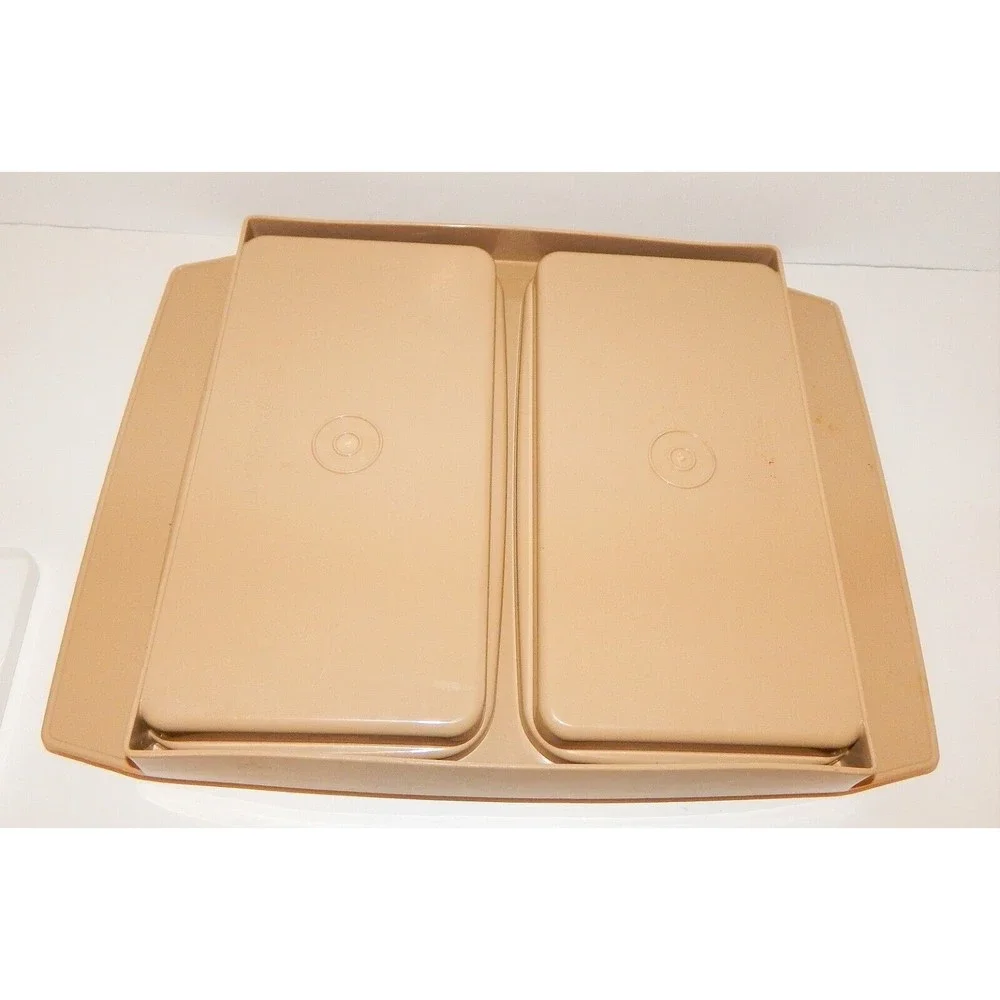 Tupperware Deviled Egg Keeper Carrier Tray Container 723-3 Almond